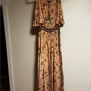 Silk Floral Bohemian Maxi Dress